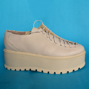 Pantofi bej dama cu talpa inalta 5,5 cm din piele naturala cod P188BEJ