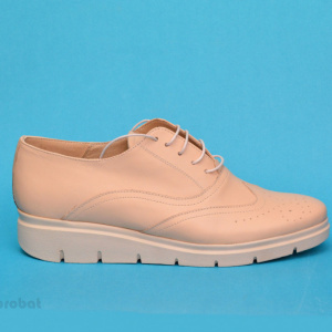 Pantofi dama bej casual-eleganti din piele naturala cod P190