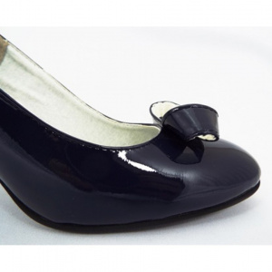 Pantofi dama bleumarin lacuiti din piele naturala cod P333