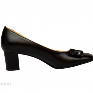 Pantofi dama cu toc aplicat din piele naturala cod P358