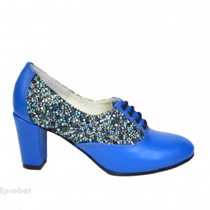 Pantofi dama din piele naturala, culoare albastru regal cod P382