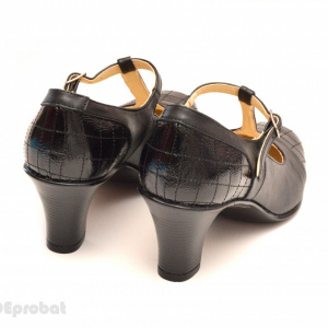 Pantofi dama din piele naturala negri cod P58 - Made in Romania
