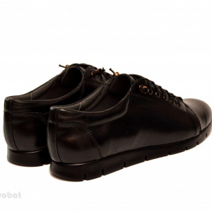 Pantofi dama negri cu siret elastic din piele naturala cod P184N