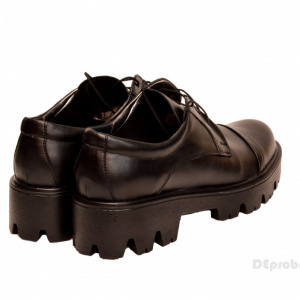 Pantofi dama negri lucrati manual din piele naturala cod P175