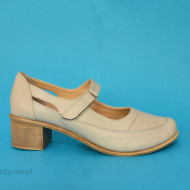 Pantofi dama piele naturala bej cu platforma cod P135BEJ - LICHIDARE STOC 40