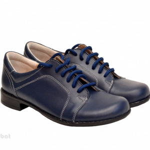 Pantofi dama piele naturala bleumarin cu siret cod P92BLM
