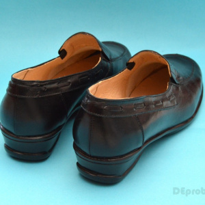Pantofi dama piele naturala negri cu elastic cod P56 - Made in Romania
