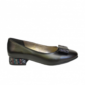 Pantofi negri dama eleganti din piele naturala cod P393