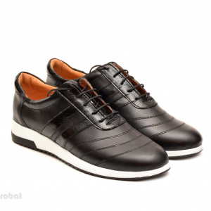 Pantofi sport negri dama piele naturala cod P80 - Made in Romania