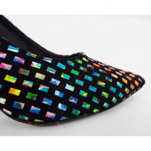 Pantofi stiletto multicolori dama eleganti din piele naturala cod P314