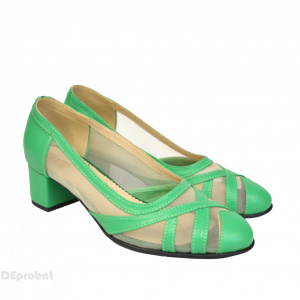 Pantofi verzi dama eleganti din piele naturala cod P390
