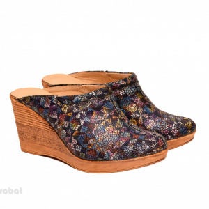 Saboti dama piele naturala Multicolori lucrati manual cod SB27