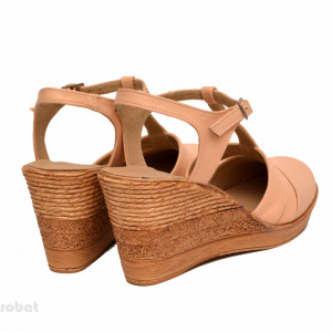 Sandale dama bej cu platforma din piele naturala cod S55BEJ