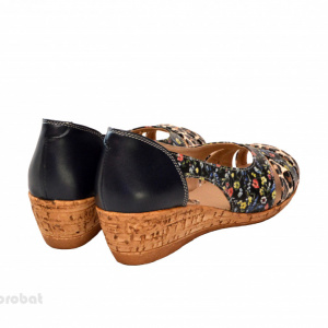 Sandale dama multicolore cu platforma din piele naturala cod S61