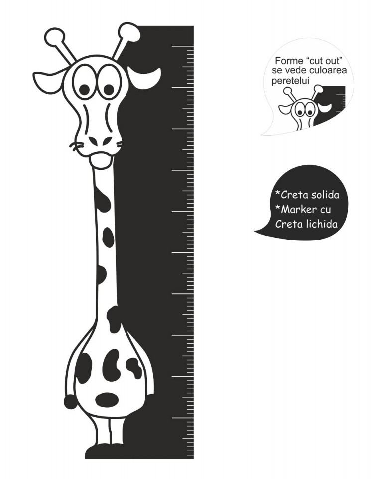 Autocolant Tabla de Scris cu Creta - model Girafa