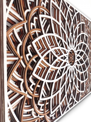 Tablou Mandala "Infinity" decorativ din lemn, decor 3d multistrat