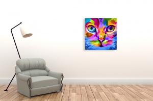 Tablou abstract portret pisica