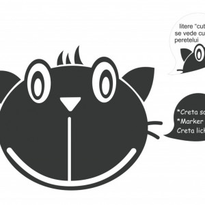 Autocolant Tabla de Scris cu Creta - model Pisica