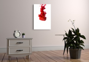Tablou abstract picatura rosie