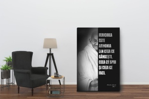 Tablou Citate Motivationale Mahatma Gandhi - Fericirea