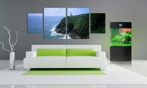 Tablou Multicanvas Far pe Stanca