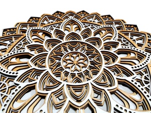 Tablou Mandala Stea decorativ din lemn, decor 3d multistrat