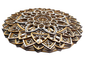 Tablou Mandala Stea decorativ din lemn, decor 3d multistrat