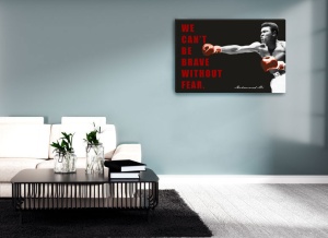 Tablou Citate Motivationale Muhammad Ali - Curajul si Frica