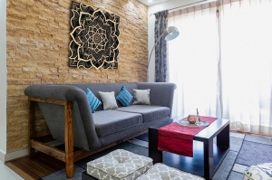 Tablou Mandala Ohm decorativ din lemn cu Foita de Aur 24k, decor 3d multistrat