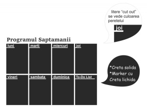 Autocolant Tabla de Scris cu Creta - Planner Saptamanal