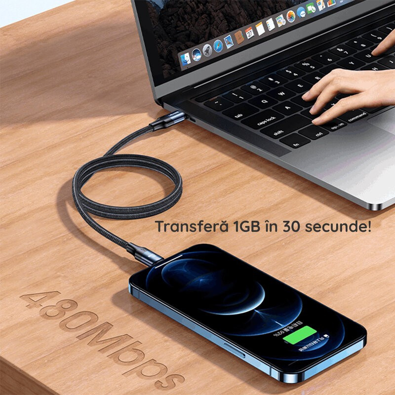 Cablu de incarcare cu transfer de date pentru iphone 