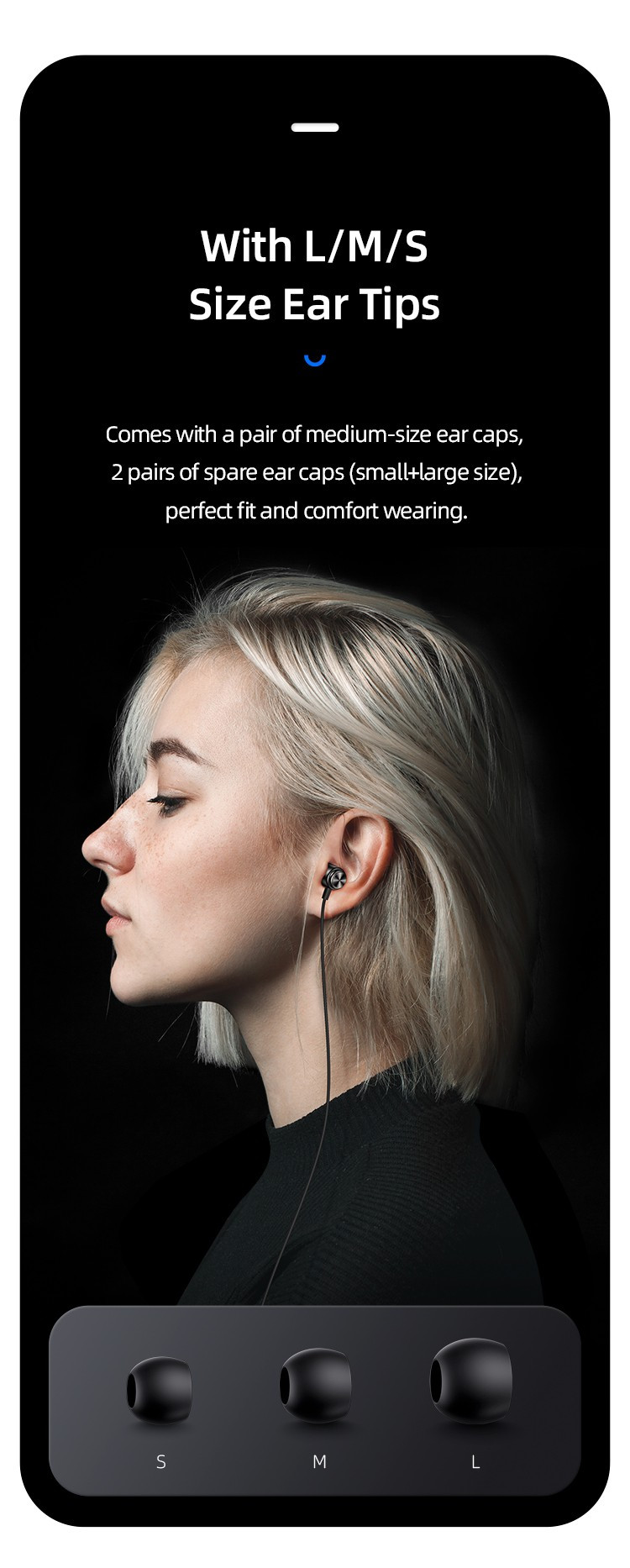 casti audio Usams cu 3 capace pentru urechi