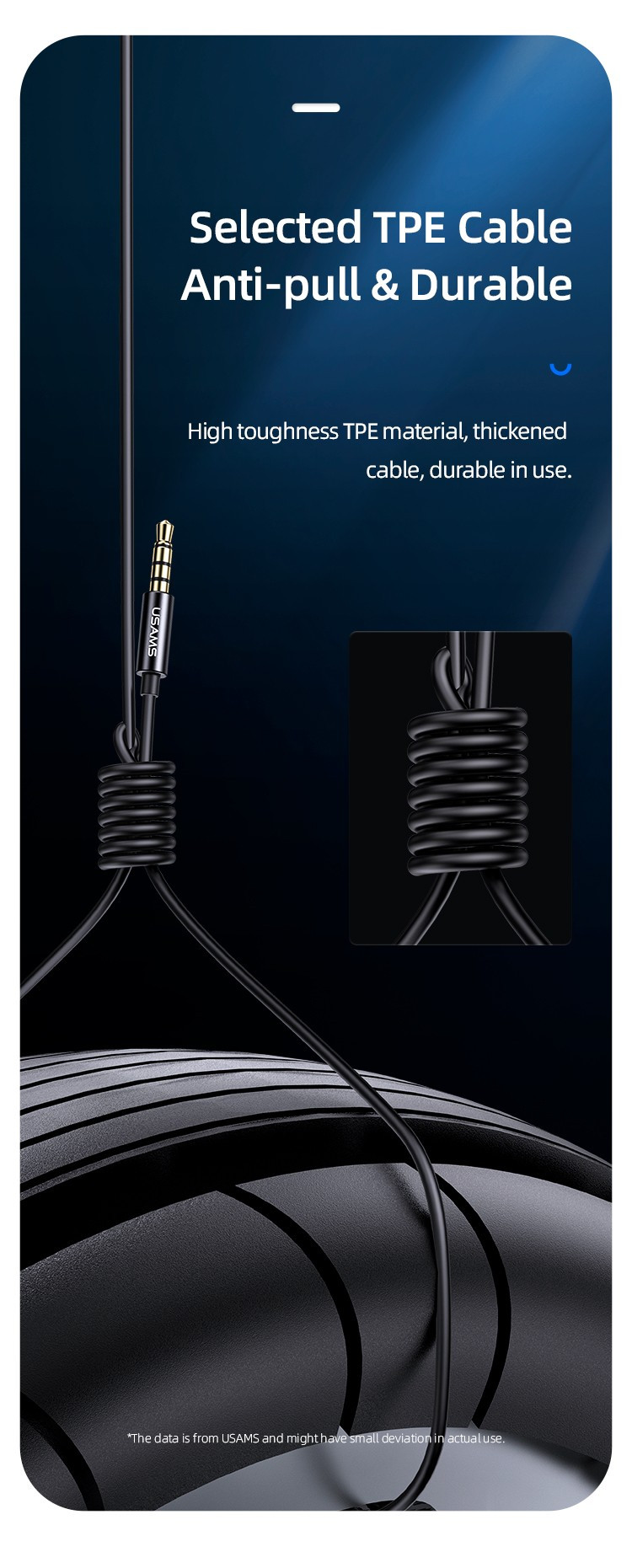 cablu audio cu fir Usams cu fir rezistent 1.2m