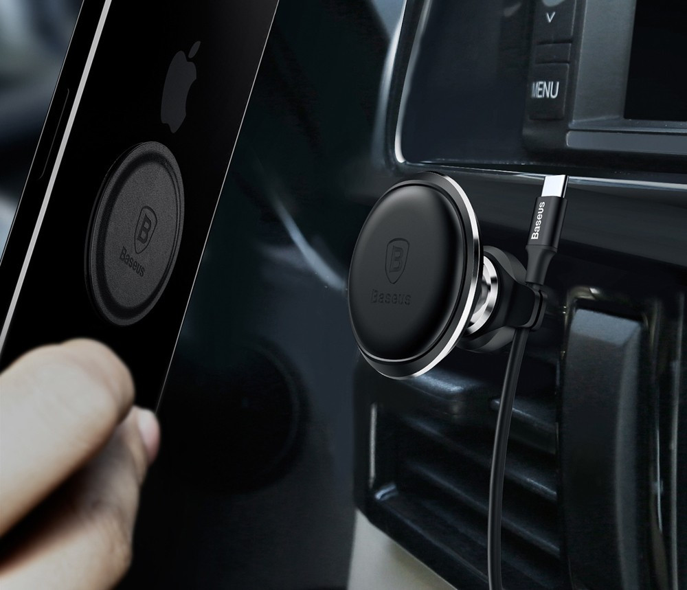 suport telefon magnetic cu cleme laterale pentru cablu pentru un interior ordonat