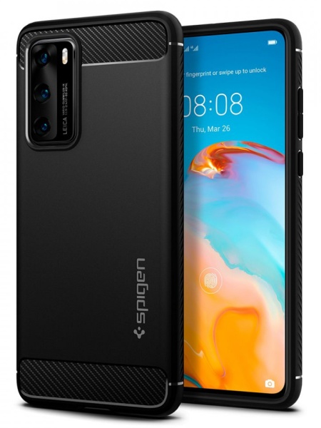 Husa Huawei P40 - Spigen Rugged Armor -Neagra