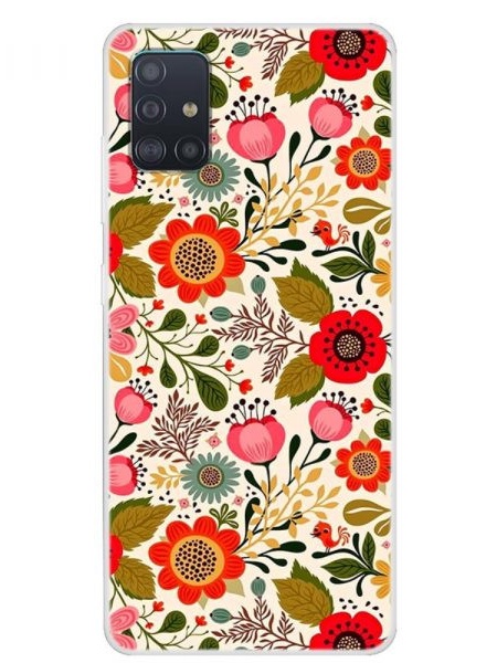 Husa Samsung Galaxy A71- Matt Printing Soft TPU Flowers
