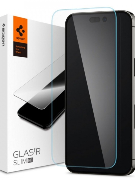 Folie sticla securizata iPhone 14 Pro Max Spigen Glas.TR Slim Clear
