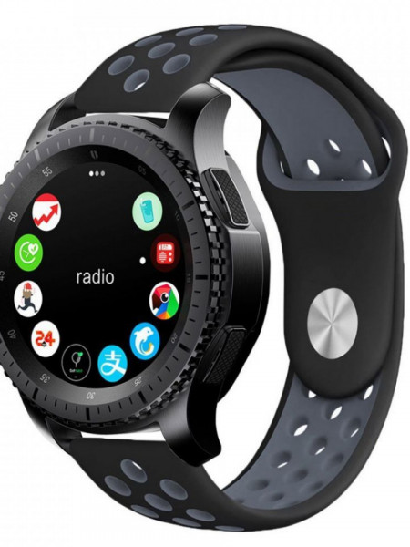Curea Samsung Galaxy Watch 46MM-Tech Protect Softband-Black/Grey
