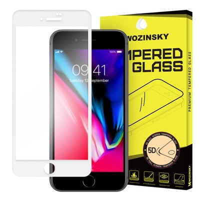 Folie sticla securizata iPhone SE 3( 2022) , iPhone SE2 ( 2020), iPhone 7,iPhone 8-Wozinsky PRO + 5D Full Glue ( margini albe)