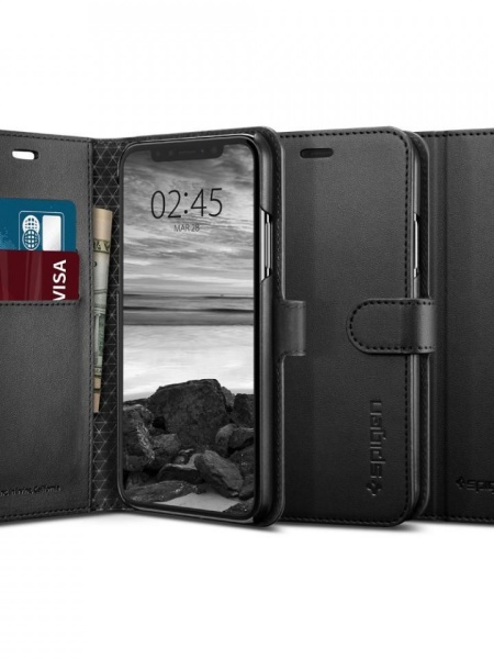 Husa Iphone XS /Iphone X -Spigen Wallet S Neagra