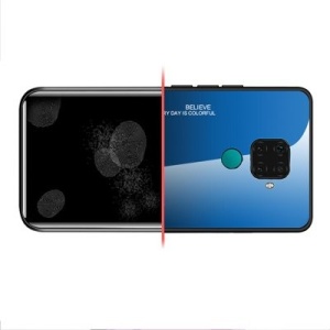Husa Huawei Mate 30 Lite-Gradient Glass Durable Cover din sticla securizata 9H-Negru cu Albastru