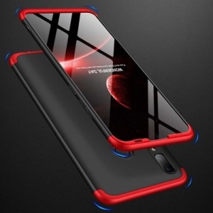Husa Huawei P Smart 2019-GKK 360 Front and Back Case Full Body Cover -Negru cu Rosu