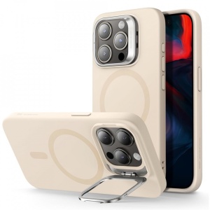 Husa iPhone 15 Pro ESR Cloud Soft HaloLock Kickstand Light tan