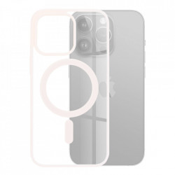 Husa iPhone 15 Pro Magmat Magsafe Pro transparenta margini roz