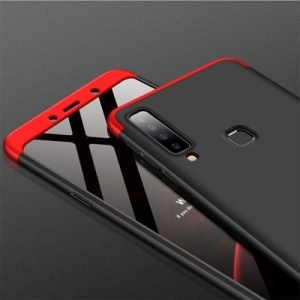 Husa Samsung Galaxy A9 -GKK 360 Front and Back Case Full Body Cover Negru cu Rosu