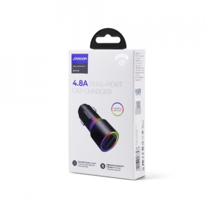 Incarcator telefon de masina JoyRoom cu lumini led , 2x USB ,24W, 4.8A
