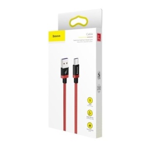 Cablu de date Baseus Purple Gold USB / USB-C Cable SuperCharge 40W- 2 M-Rosu
