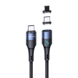 Cablu de date magnetic USAMS Data Cable - Type-C to Lightning 20W + Type-C 60W, PD, Fast Charging , 1.2m