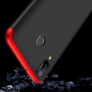 Husa Samsung Galaxy A40 -GKK 360 Front and Back Case Full Body Cover- Negru cu Rosu
