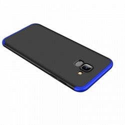 Husa Samsung Galaxy A8 -GKK 360 Front and Back Case Full Body Cover -Negru cu Albastru